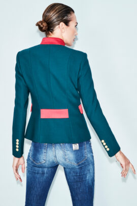 Green & Red Military Blazer Renata