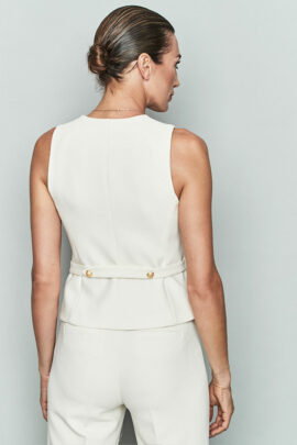 Chaleco de Traje Blanco Maureen