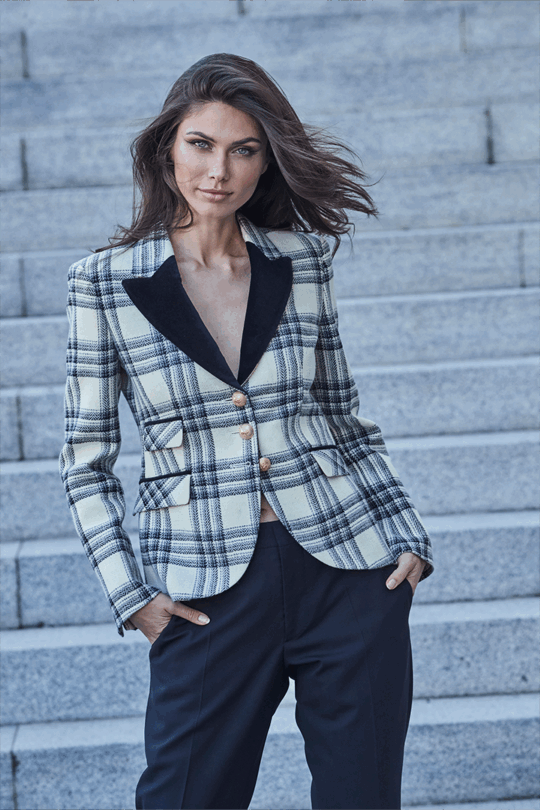 Blazer Crudo Cuadro Lana Tartan Scottish