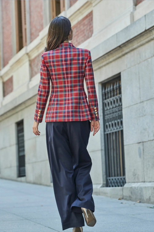Chiara Tartan Checked Blazer | The Extreme Collection USA
