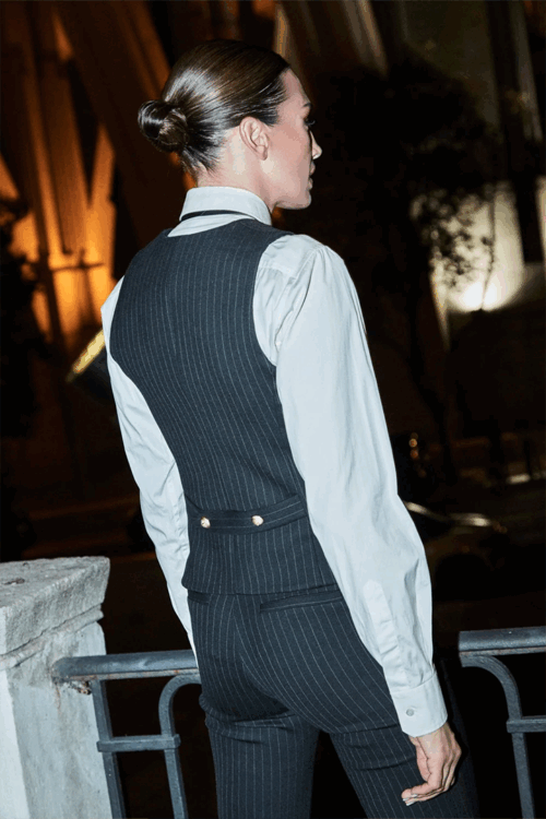 Black Diplomatic Striped Vest | The Extreme Collection USA