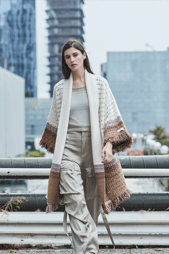 Cardigan Calado Alpaca Beige Ingrid
