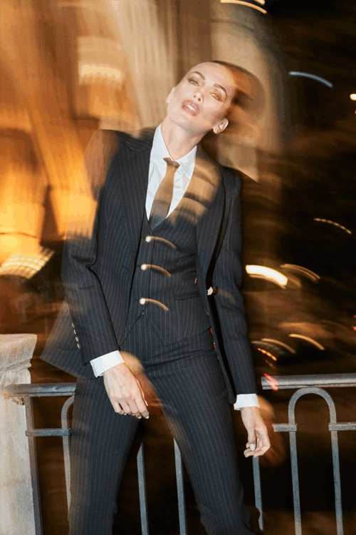 Black Diplomatic Striped Vest | The Extreme Collection USA
