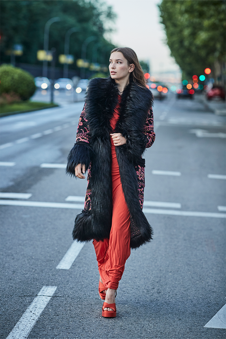 Casiana Vegan Hair Alpaca Long Coat | The Extreme Collection USA