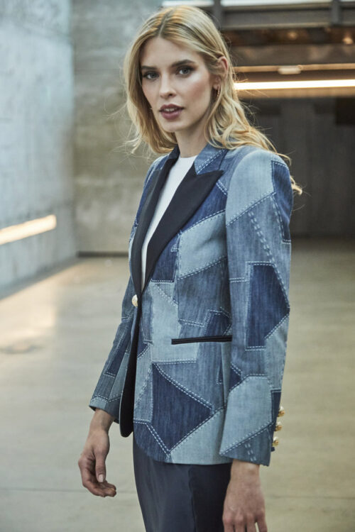 Blossom Patchwork Denim Blazer | The Extreme Collection USA