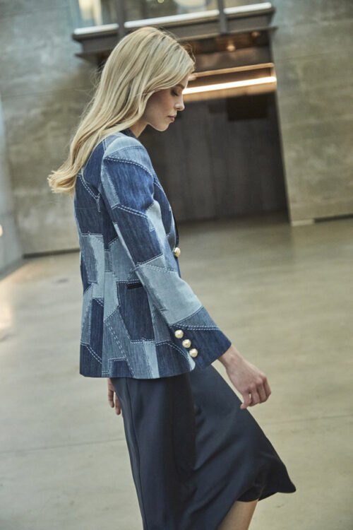 Blossom Patchwork Denim Blazer | The Extreme Collection USA