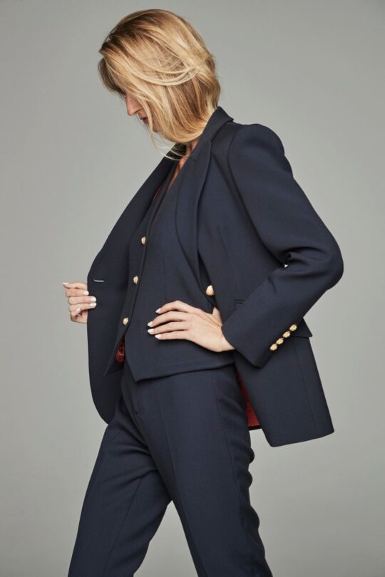 Paris Navy One Button Blazer