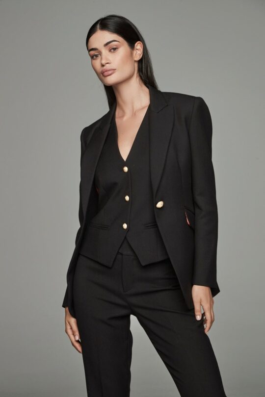 Black One Button Blazer Paris