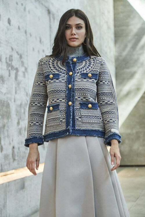 Gaston Blue Alpaca Tweed Jacket | The Extreme Collection USA