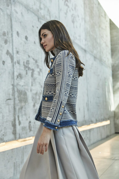 Gaston Blue Alpaca Tweed Jacket | The Extreme Collection USA