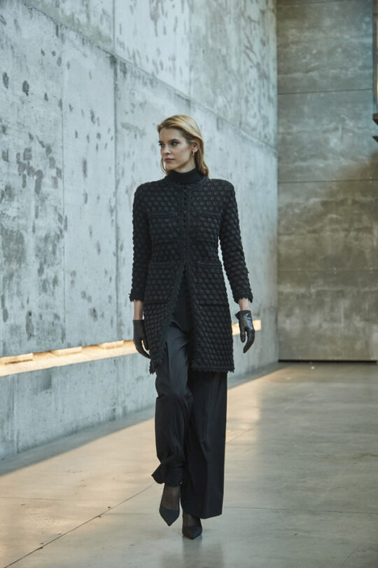 Odilia Black Long Knitted Jacket