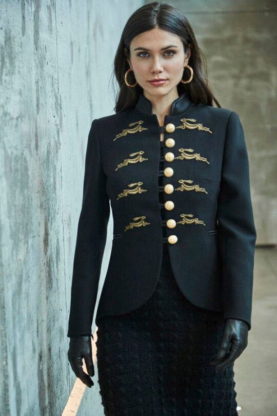 Star Rabbit Embroidery Black Blazer