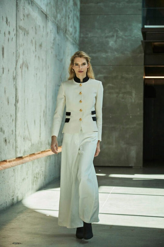 Bastian White Blazer with Double Pocket
