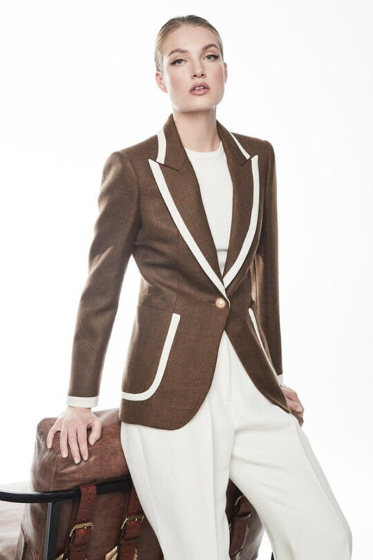 Laurent Brown One Button Blazer