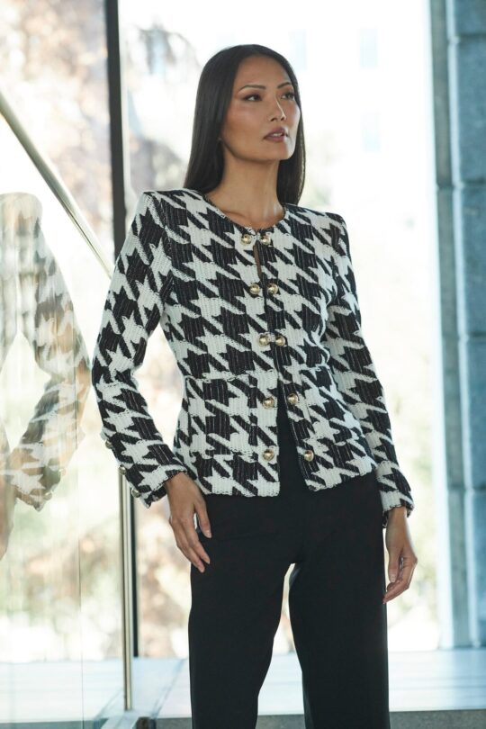 Black Breton Houndstooth Jacket