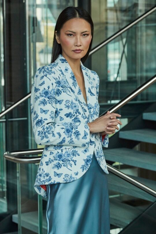 Marcella Blue Printed Blazer