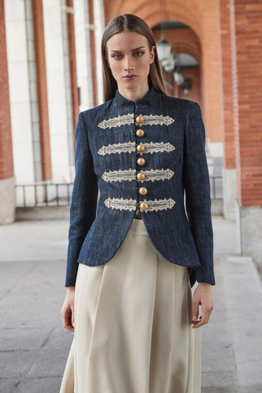 Filippo Denim Military Blazer