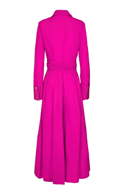 fuchsia shirt dress Miller | Typewriter Cloth Puff Sleeve Pink Shirt Dress