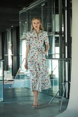 Cornelia White Printed Shirt Dress