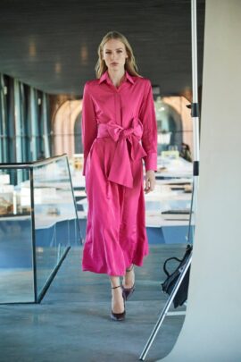 Plain Fuchsia Cornelia Shirt Dress