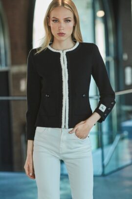 Baptiste Black Short Tweed Jacket