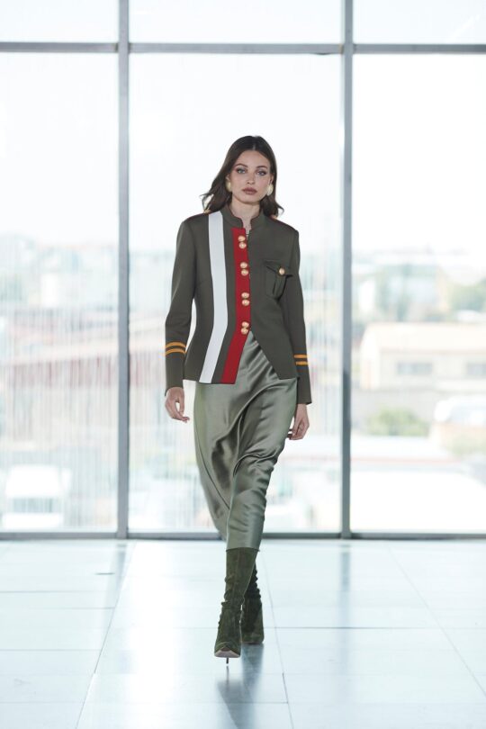 Claudia London Green Military Blazer