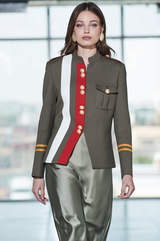 Claudia London Green Military Blazer