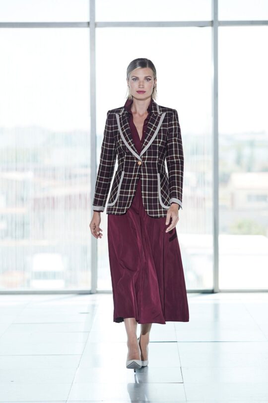 Blackberry Merlot Plaid Blazer