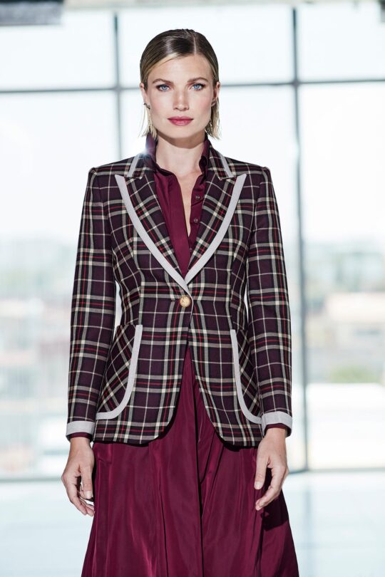 Blackberry Merlot Plaid Blazer