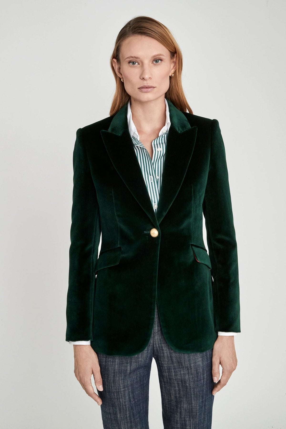 green gradient dress MODERN 1950s Style Tatyana Metallic Green Princess Coat main image 0