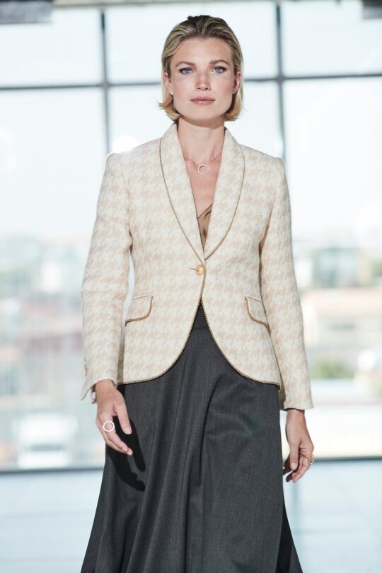 Honor Sand Houndstooth Blazer