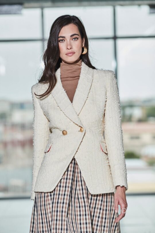 Giotto Ivory Double-Breasted Blazer