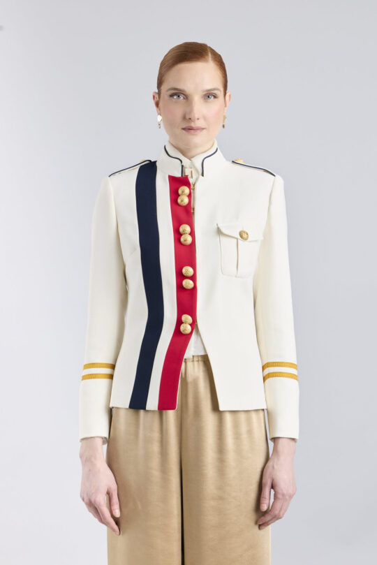 Claudia London Women's White Military Jacket - Limited Edition