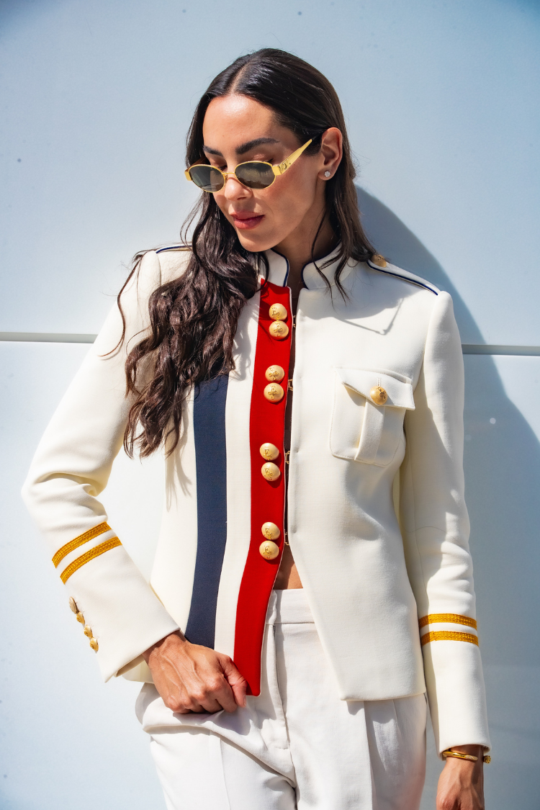 Claudia London Women's White Military Jacket - Limited Edition