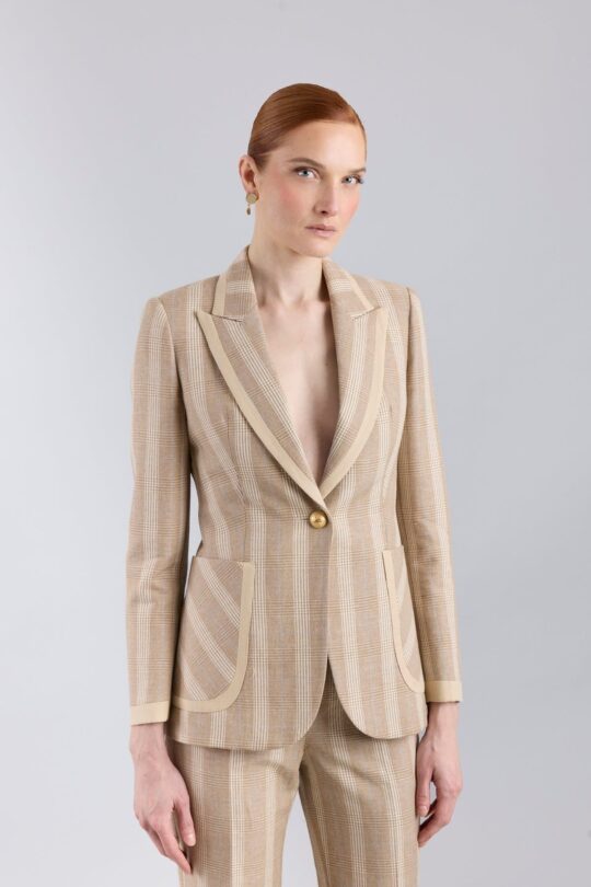 Gilbertine Camel Linen Blazer - Limited Edition