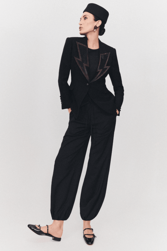 Hikaru Black Jewel Blazer - Designer Tailoring in Crepe