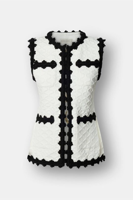 Tristan White Structured Knit Waistcoat - Limited Edition
