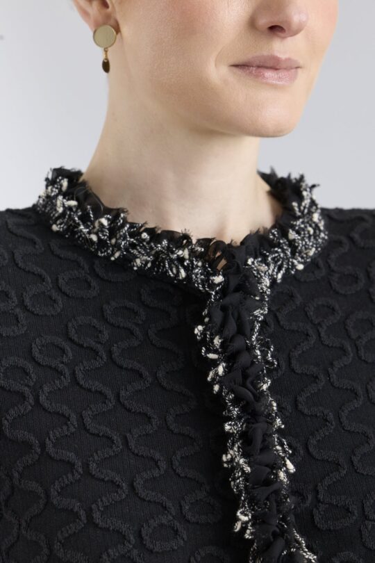 Ludovica Black Metallic Trim Structured Jacket - Limited Edition