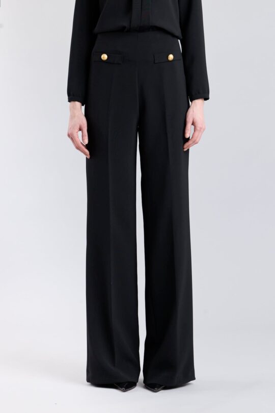 BLACK HIGH-WAISTED PALAZZO PANTS - LIMITED EDITION