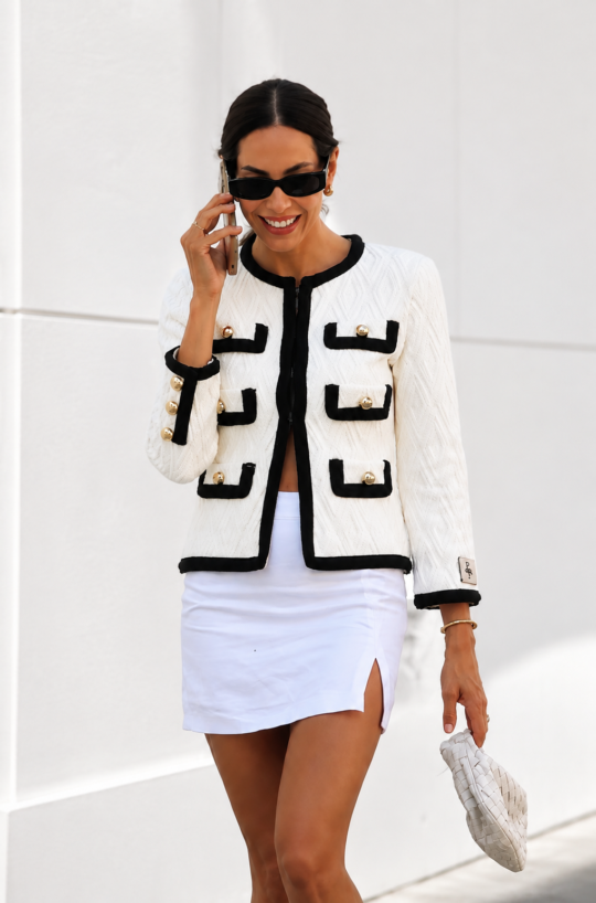 Chaqueta de Punto Bianca Bicolor Estructurada - Edición Limitada