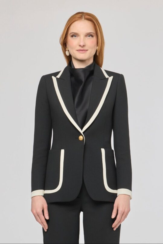 Blazer Laurent Negro con Ribete Blanco