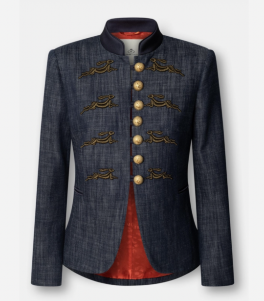 Star Rabbit Embroidery Denim Blazer