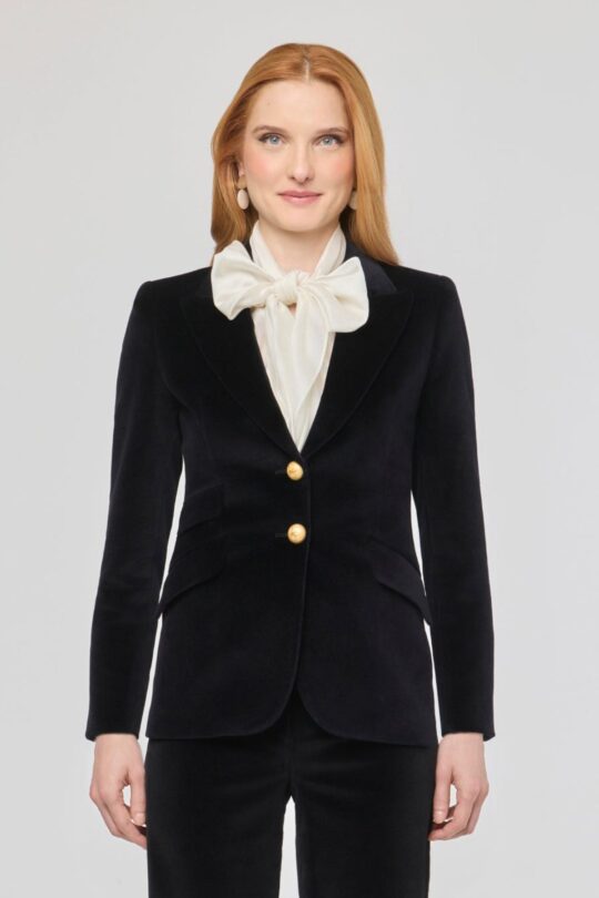 Oliva Velvet Blazer Black