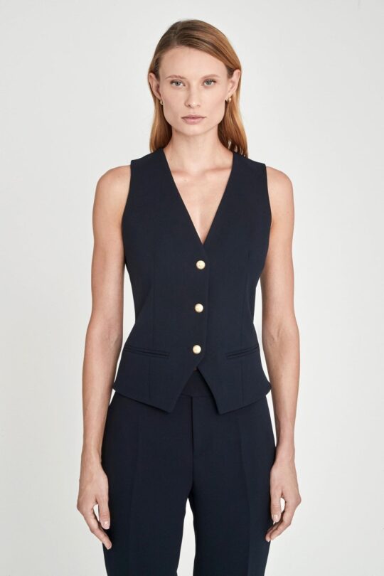 Chaleco Atelier Crepe Índigo