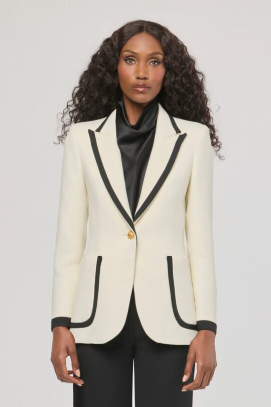 Laurent White Blazer With Contrasting Trim - Limited Edition