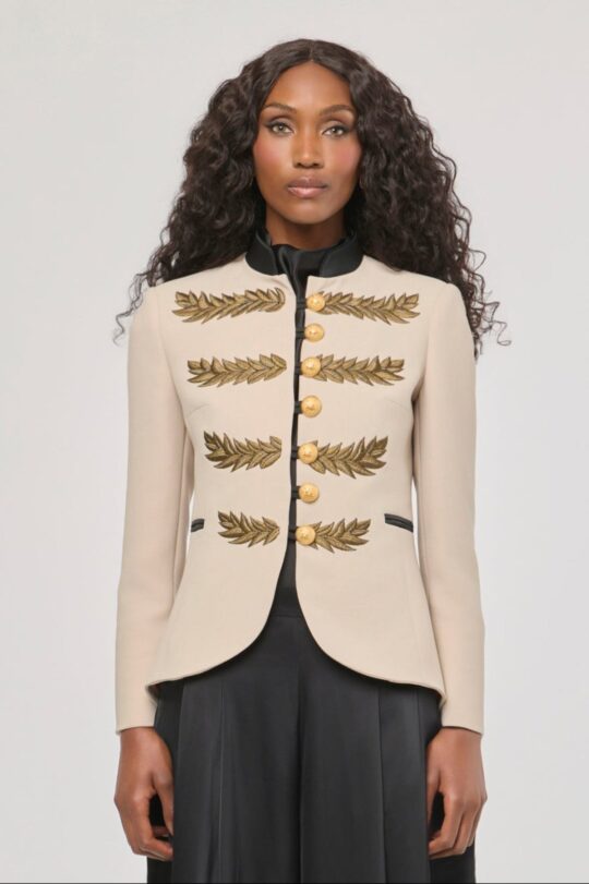 Renata Love Gold Beige Embroidered Blazer - Limited Edition