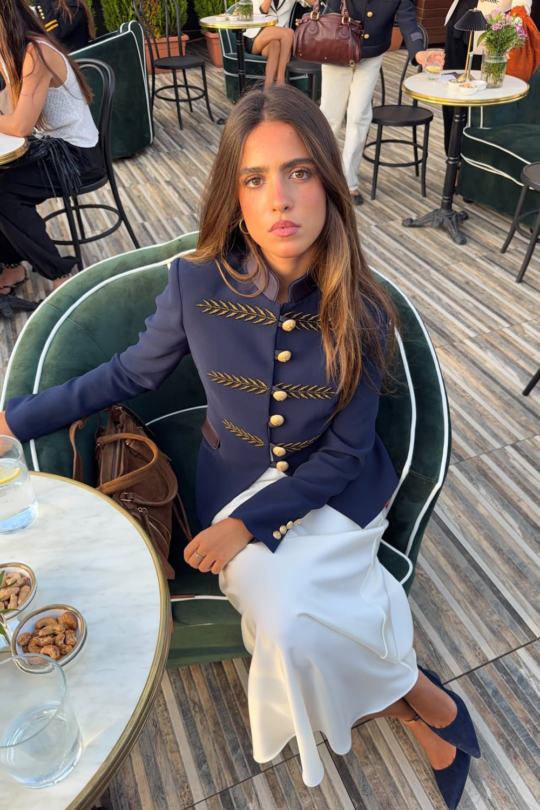 Renata Gold Embroidered Navy Short Blazer - Limited Edition