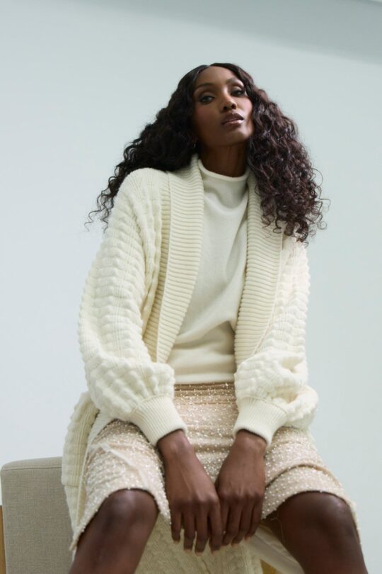 Dominic Long White Knit Cardigan - Limited Edition