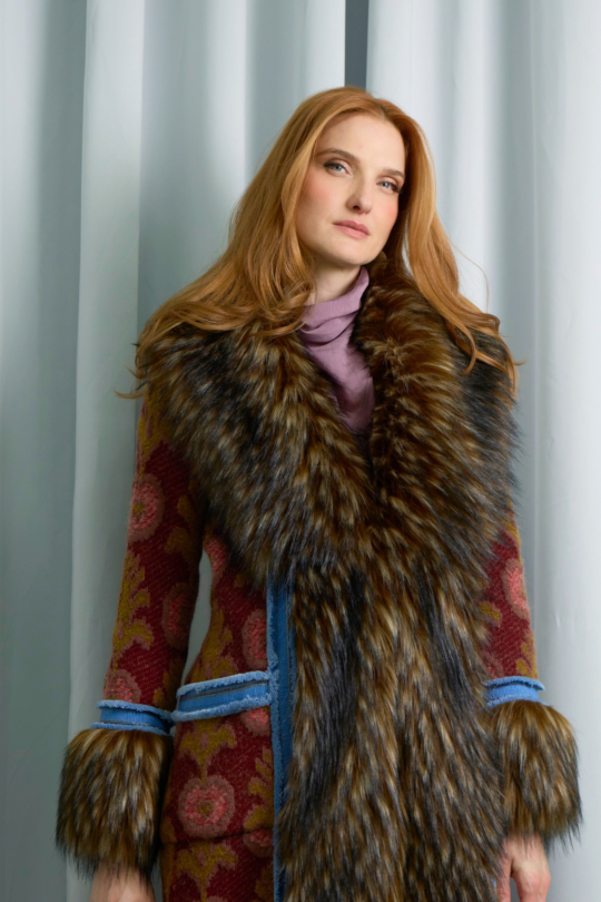 Piper Long Knit Coat with Fur - Limited Edition