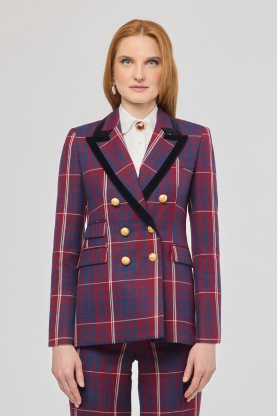 Anderson Double-Breasted Plaid Blazer with Lapel - Limited Edition